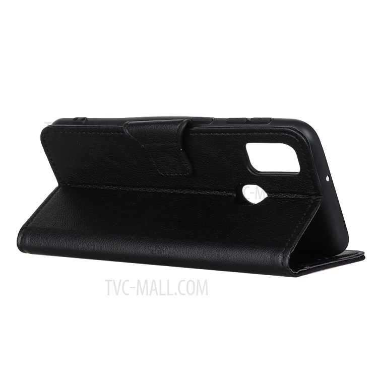 Litchi Skin Wallet Stand Leather Protective Cover for Huawei P smart 2020 - Black-3