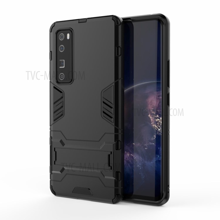 2-in-1 PC + TPU Phone Shell with Kickstand for Huawei nova 7 Pro 5G - Black-2