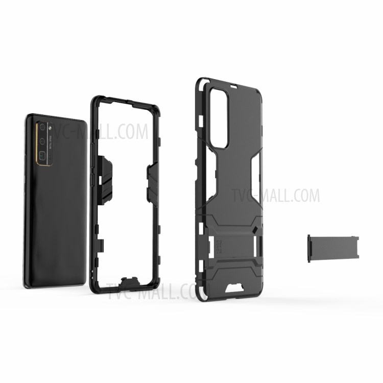 Cool Guard PC + TPU Combo Cover with Kickstand for Honor 30 Pro - Black-3