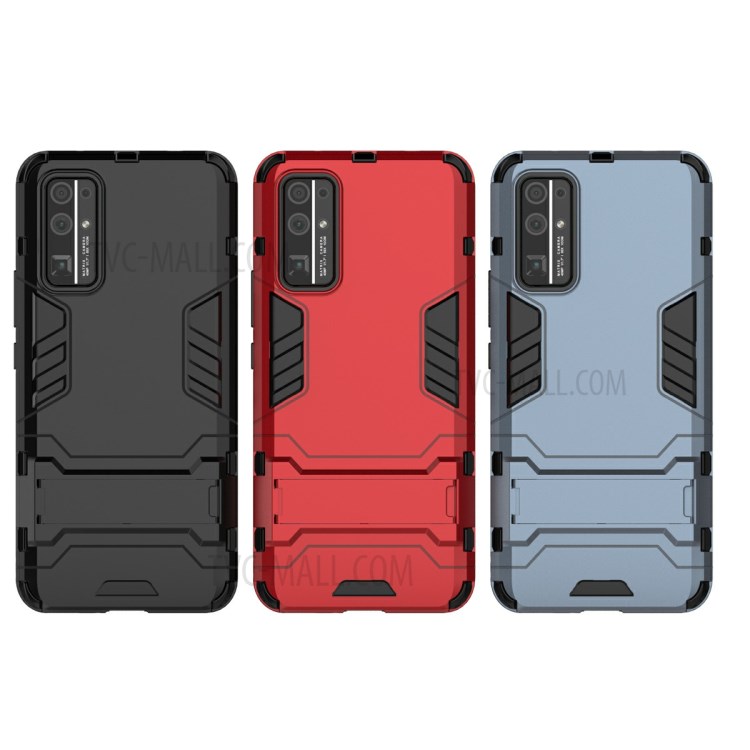 Plastic + TPU Shell with Kickstand for Honor 30 - Black-10
