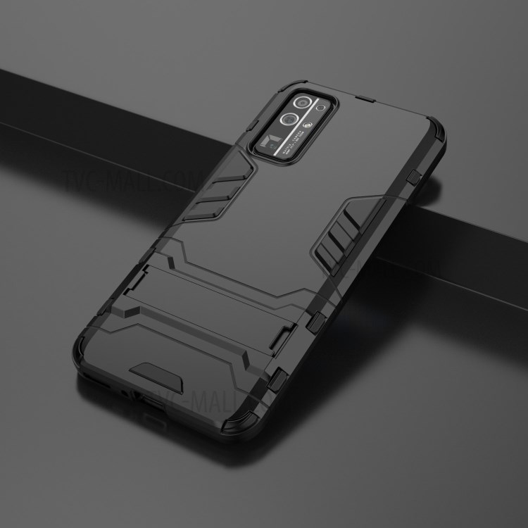 Plastic + TPU Shell with Kickstand for Honor 30 - Black-9