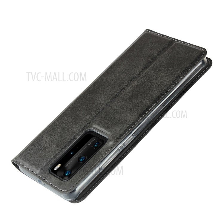 Leather Card Slot Stand Case with Lanyard for Huawei P40 Pro - Black-7