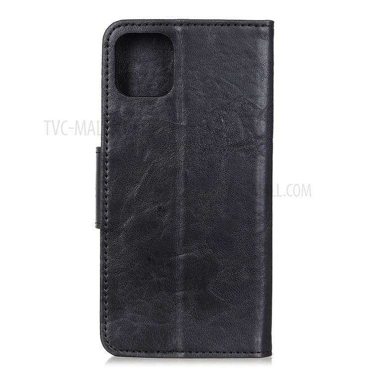 Crazy Horse Split Leather Wallet Phone Cover for Huawei Y5p/Honor 9S - Black-3