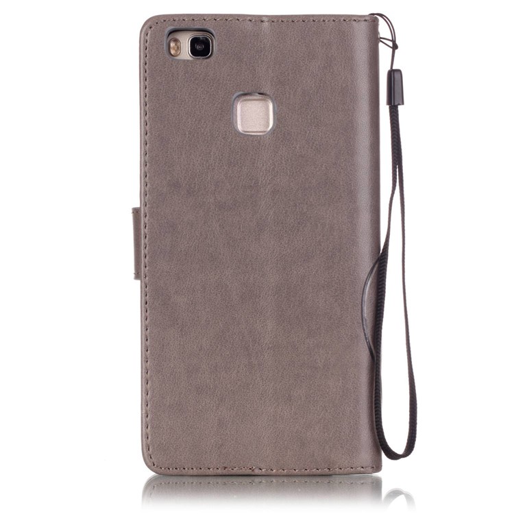 Butterfly and Plant Leather Cover Stand Case for Huawei P9 Lite/G9 Lite - Grey-2
