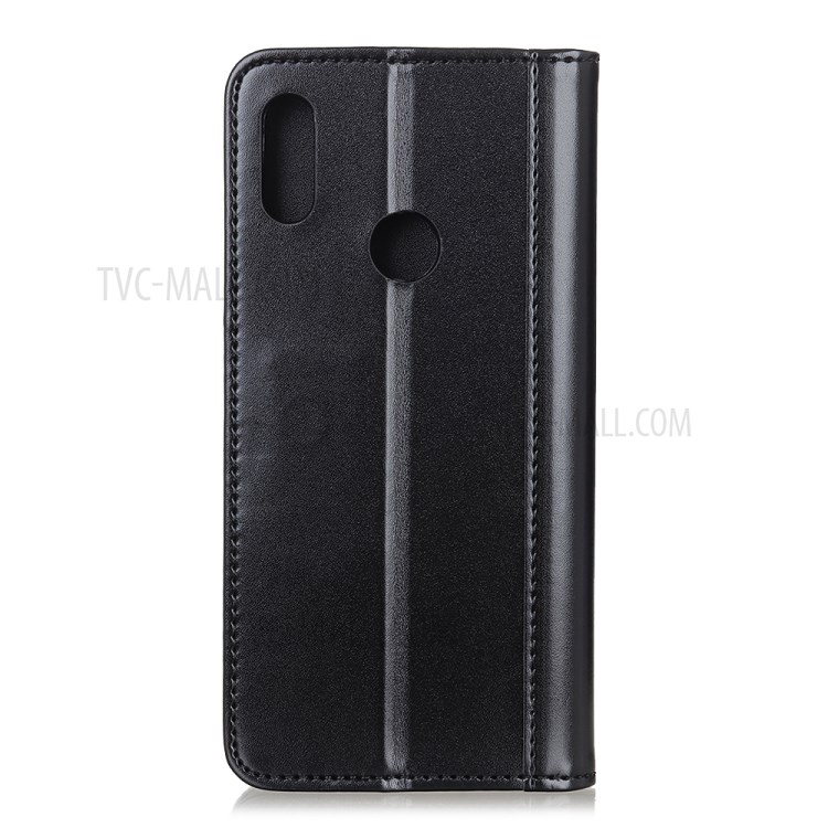 Auto-absorbed Split Leather with Wallet Case for Huawei Y6p - Black-3