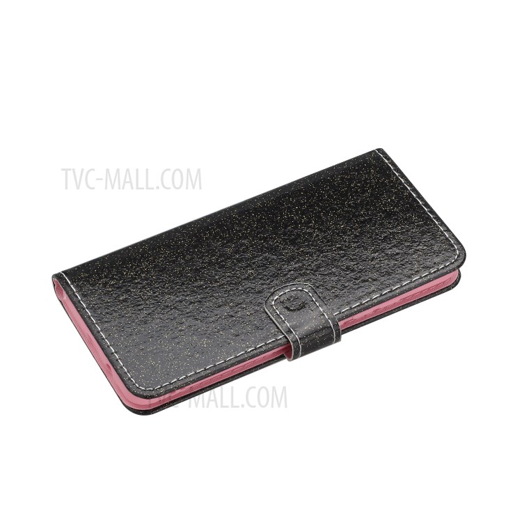 Flash Powder Magnetic Leather Stand Case for Honor 30S - Black-5