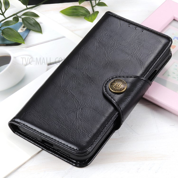 Auto-absorbed Leather Wallet Cell Phone Case for Huawei Y6p - Black-8