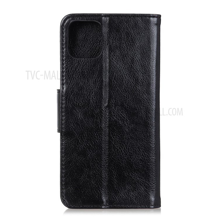 Nappa Texture Split Leather Wallet Phone Case for Huawei Y5p - Black-2