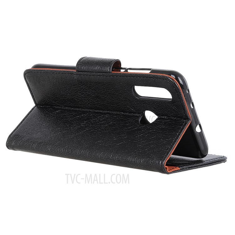 Nappa Texture Split Leather Wallet Case for Huawei Y6p - Black-3