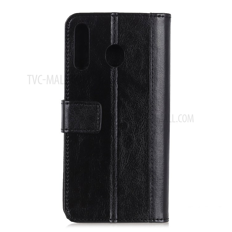 Rivet Decor Crazy Horse Skin Stand Leather Case Wallet for Huawei Y6p - Black-4