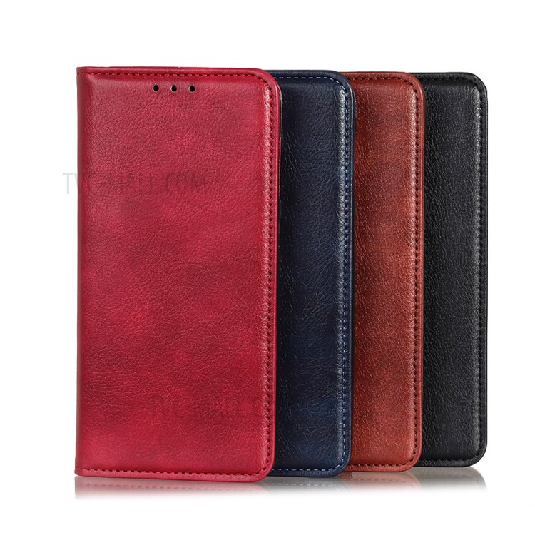 Auto-absorbed Litchi Texture Split Leather Wallet Phone Case for Huawei Y6p - Black-10