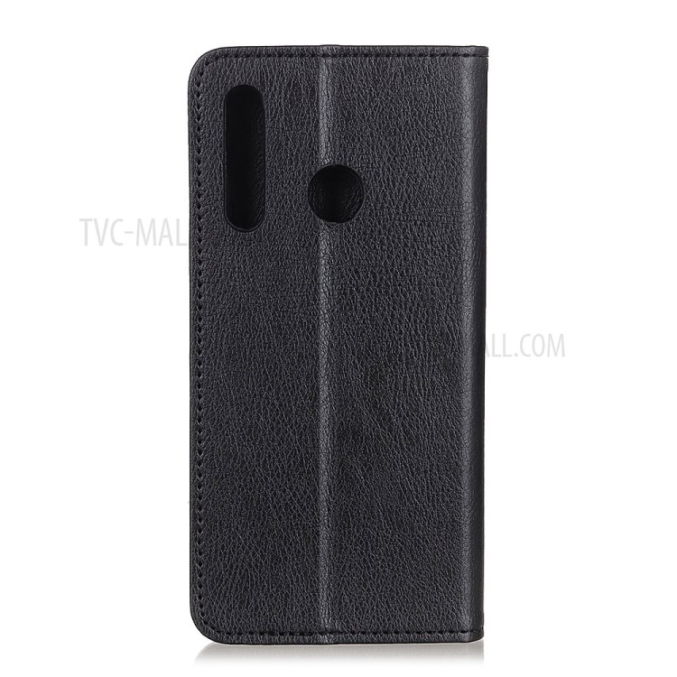 Auto-absorbed Litchi Texture Split Leather Wallet Phone Case for Huawei Y6p - Black-2