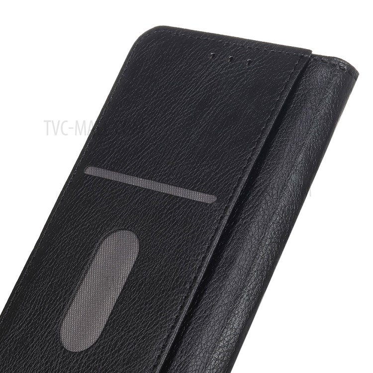 Auto-absorbed Litchi Texture Split Leather Wallet Phone Case for Huawei Y6p - Black-8