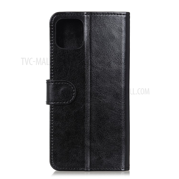 Crazy Horse Leather Case Wallet for Huawei Y5p - Black-2