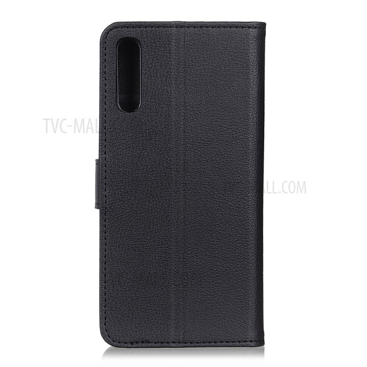 Litchi Texture Wallet Stand Leather Case for Huawei Enjoy 10s/Y8p - Black-2