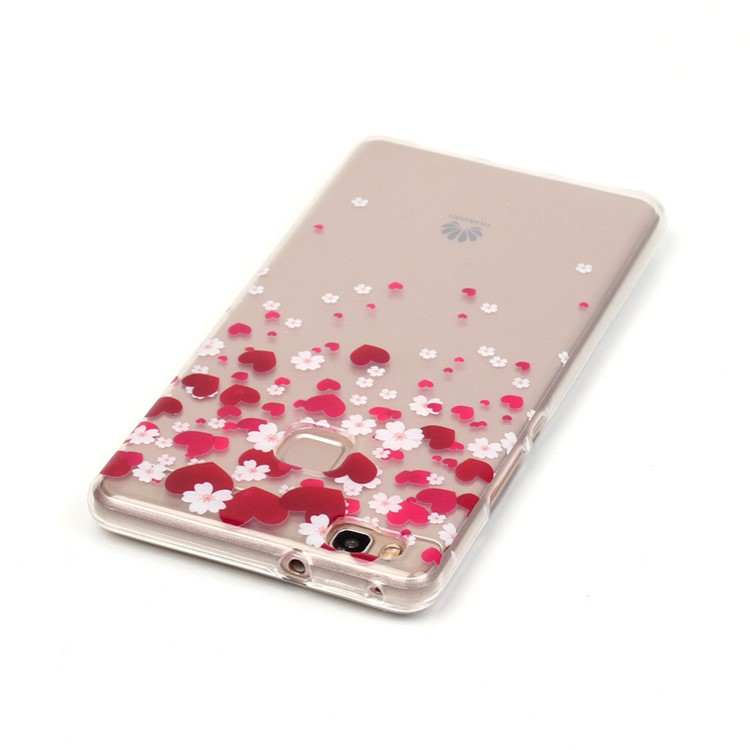 Clear IMD TPU Gel Case for Huawei P9 Lite / G9 Lite - Red Hearts-4