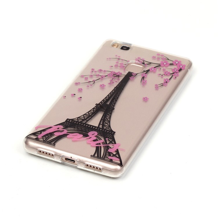 IMD Clear TPU Skin Case for Huawei P9 Lite / G9 Lite - Eiffel Tower and Flowers-3