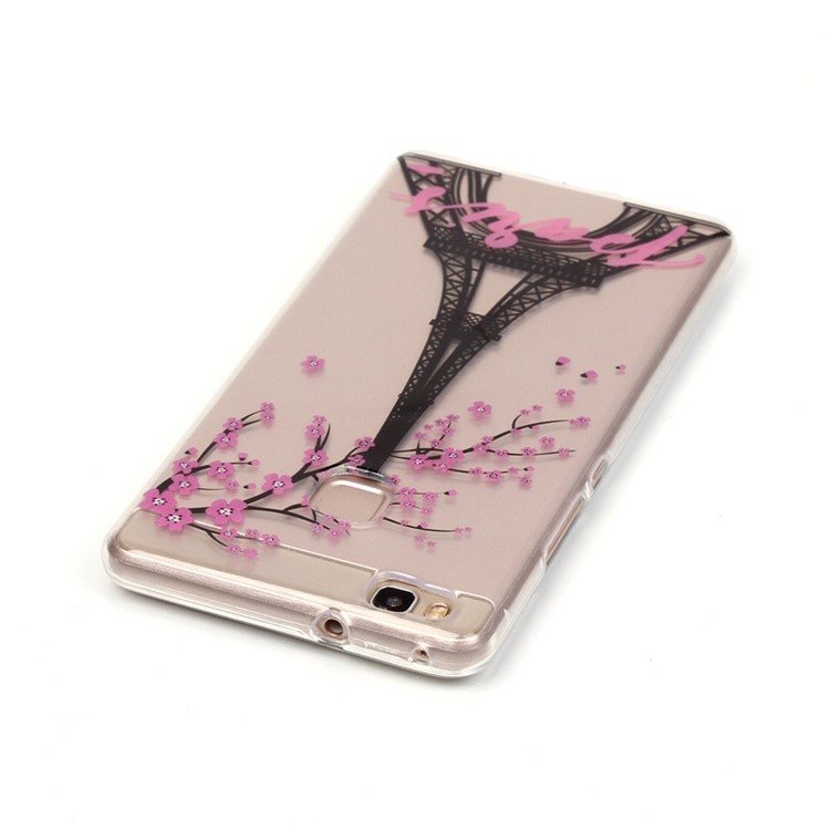 IMD Clear TPU Skin Case for Huawei P9 Lite / G9 Lite - Eiffel Tower and Flowers-4