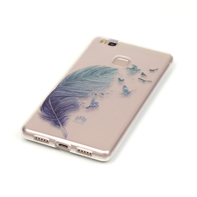 Clear IMD TPU Flexible Case for Huawei P9 Lite / G9 Lite - Flying Birds and Feather-3
