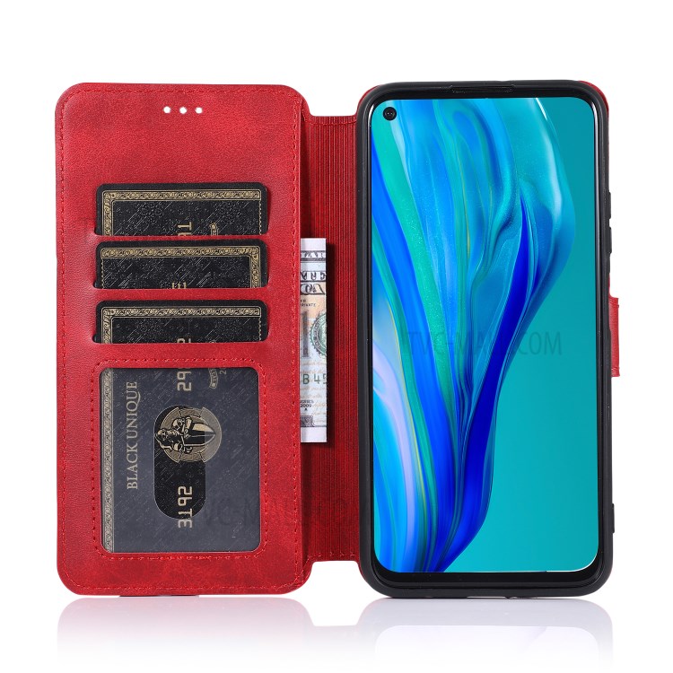 Extreme Series Folio PU Leather Case for Huawei P40 lite 4G/nova 6 SE/Nova 7i - Red-4