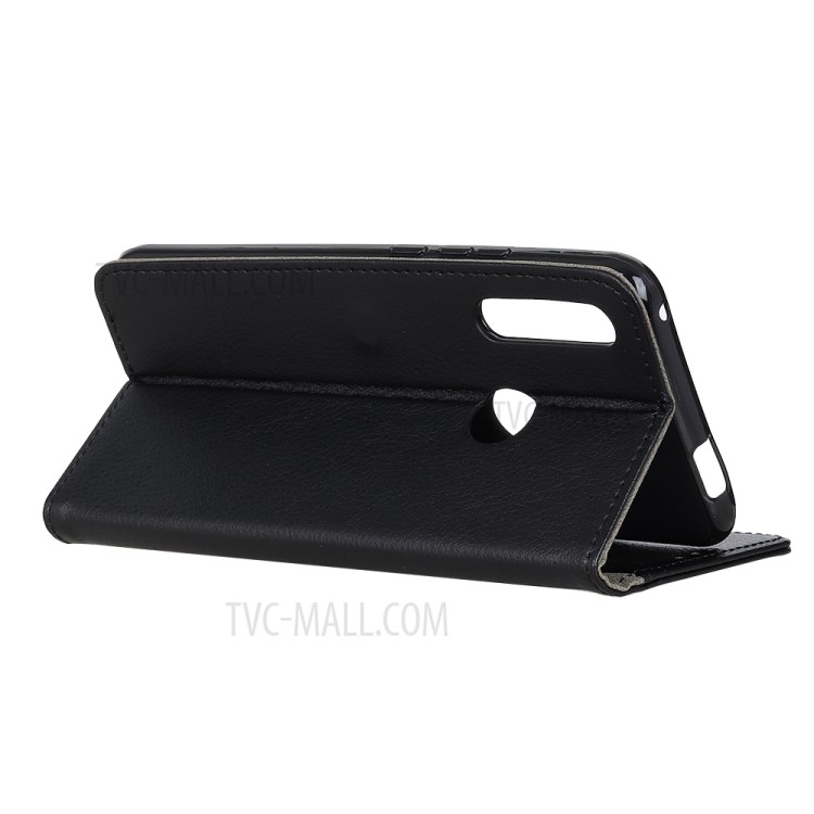 Litchi Skin Magnetic Leather Stand Cool Case for Huawei Y6p - Black-3