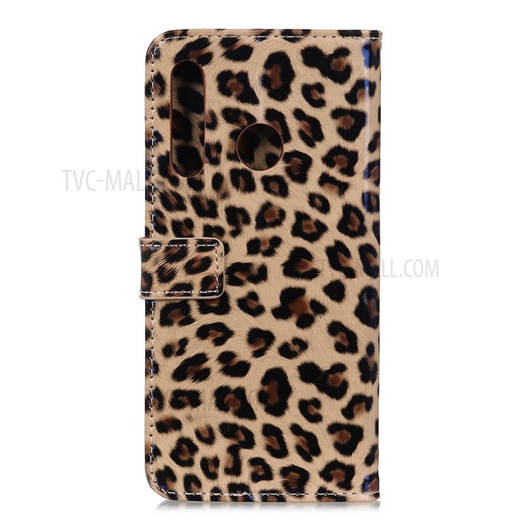 Leopard Texture Leather Mobile Phone Shell with Wallet Stand for Huawei Y6p-3