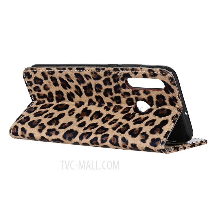 Leopard Texture Leather Mobile Phone Shell with Wallet Stand for Huawei Y6p-4