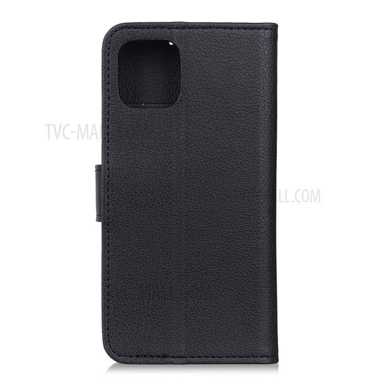 Litchi Texture Leather Wallet Stand Phone Cover for Huawei Y5p/Honor 9S - Black-3