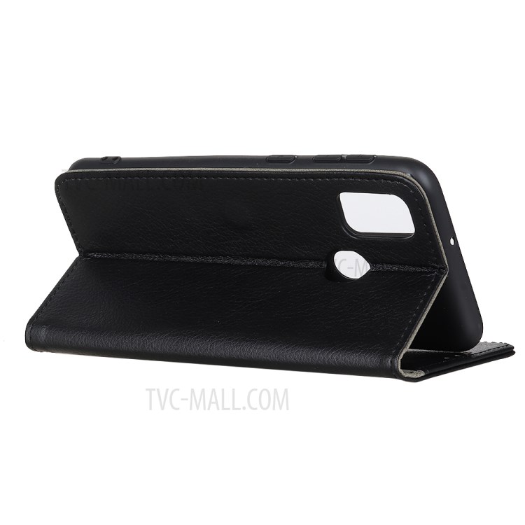 Litchi Texture Wallet Stand Leather Protective Shell for Huawei P smart 2020 - Black-4