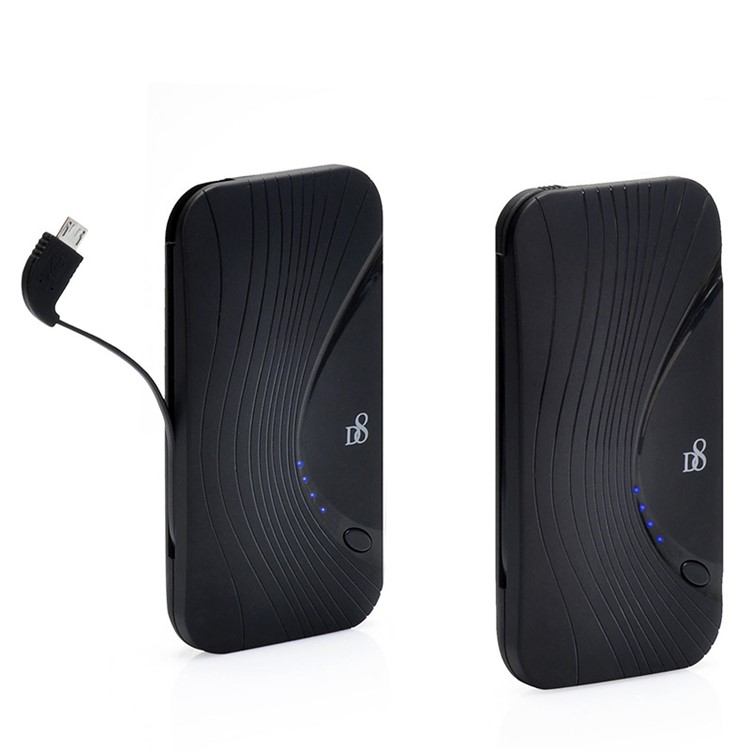 D8 5000mAh Power Bank External Battery Charger Built-in Micro USB Cable for iPhone Samsung LG etc-1