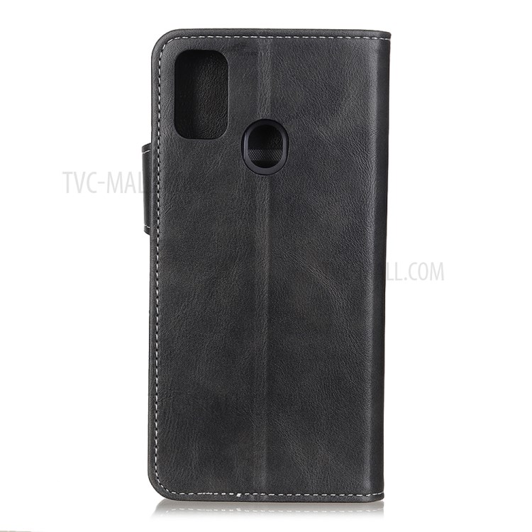 S Shape Textured Leather Wallet Phone Case for Huawei P smart 2020 - Black-3