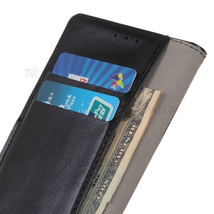 Crazy Horse Wallet Leather Flip Cell Phone Cover for Huawei P smart 2020 - Black-11