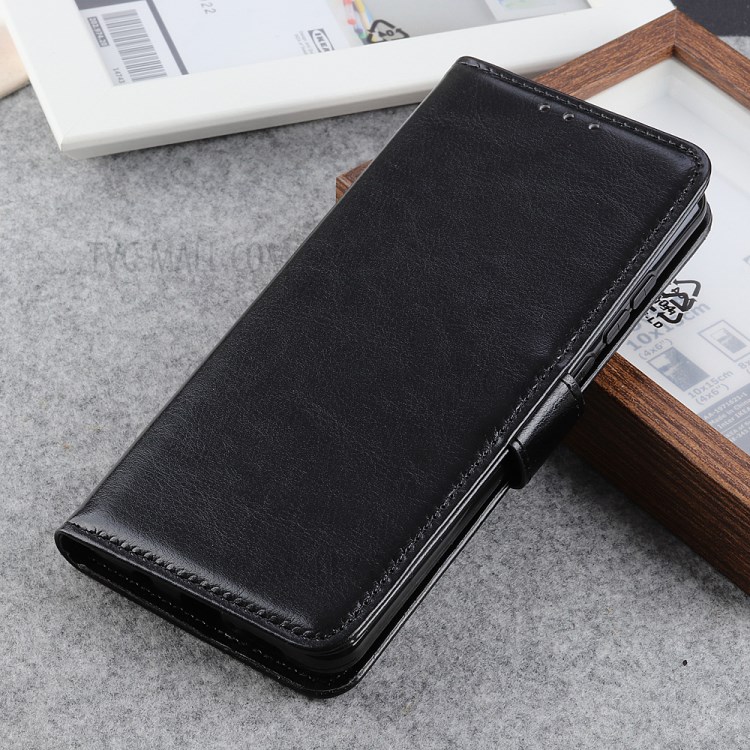 Crazy Horse Surface Leather Wallet Phone Case for Huawei Y8p/Enjoy 10s - Black-8