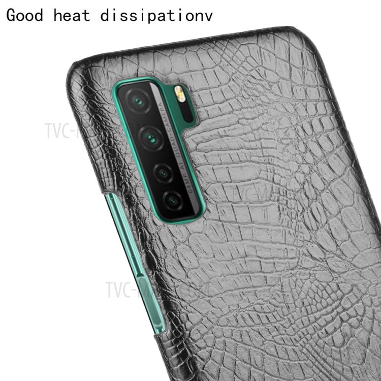 Crocodile Skin PU Leather Coated Hard PC Cool Case for Huawei nova 7 SE/P40 Lite 5G - Black-5