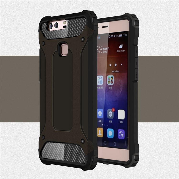 Armor PC TPU Phone Shell for Huawei P9 Plus - Black-1