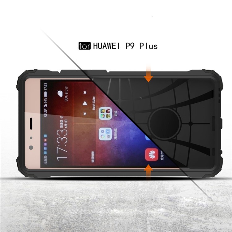 Armor PC TPU Phone Back Cover for Huawei P9 Plus - Silver-3