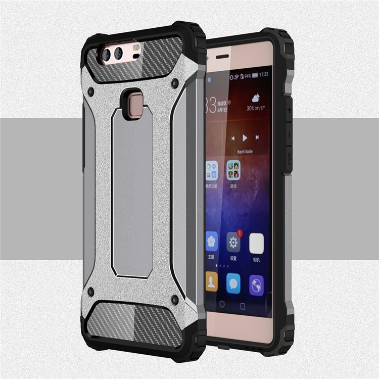 Armor PC TPU Phone Protective Shell for Huawei P9 Plus - Grey-1