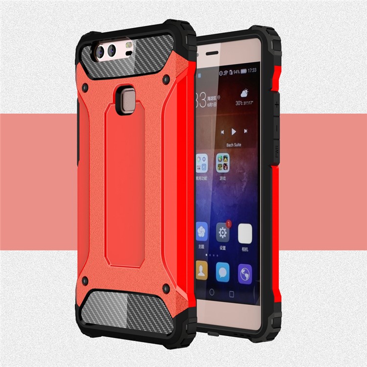 Armor PC TPU Phone Shell for Huawei P9 Plus - Red-1
