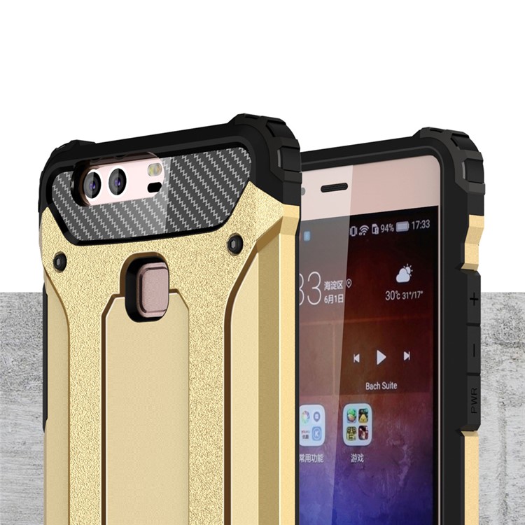 Armor PC TPU Hybrid Shell for Huawei P9 Plus - Champagne Gold-3