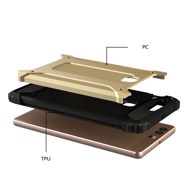 Armor PC TPU Hybrid Shell for Huawei P9 Plus - Champagne Gold-5