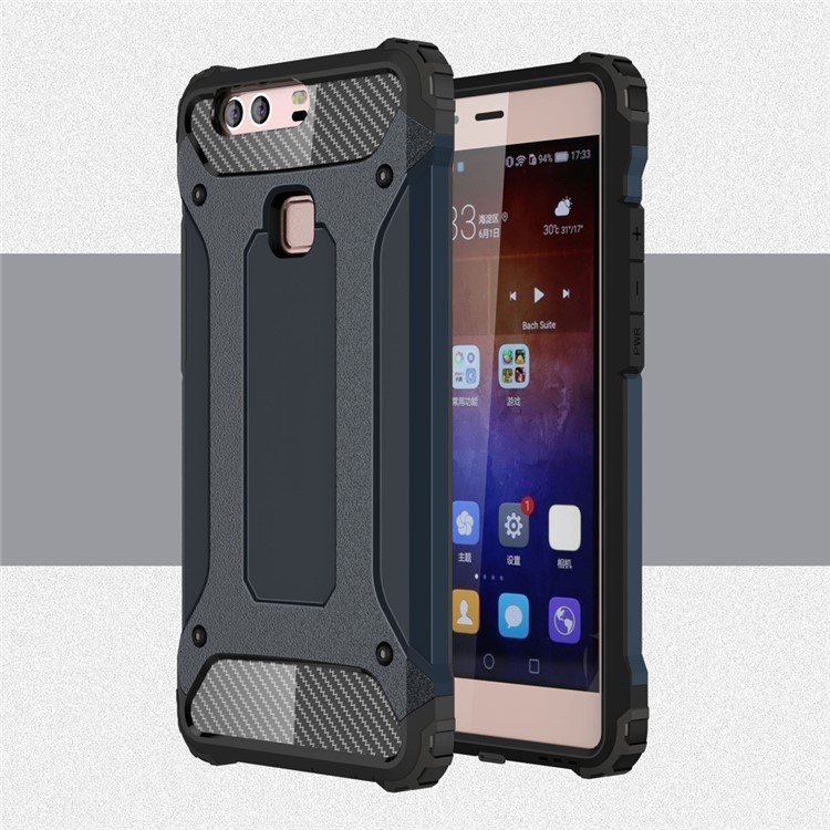 Armor PC TPU Combo Phone Shell for Huawei P9 Plus - Dark Blue-1