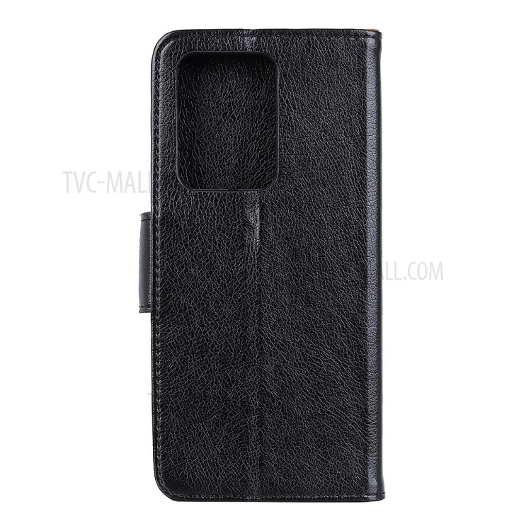 Nappa Texture Unique Split Leather Wallet Case for Honor X10 5G - Black-2