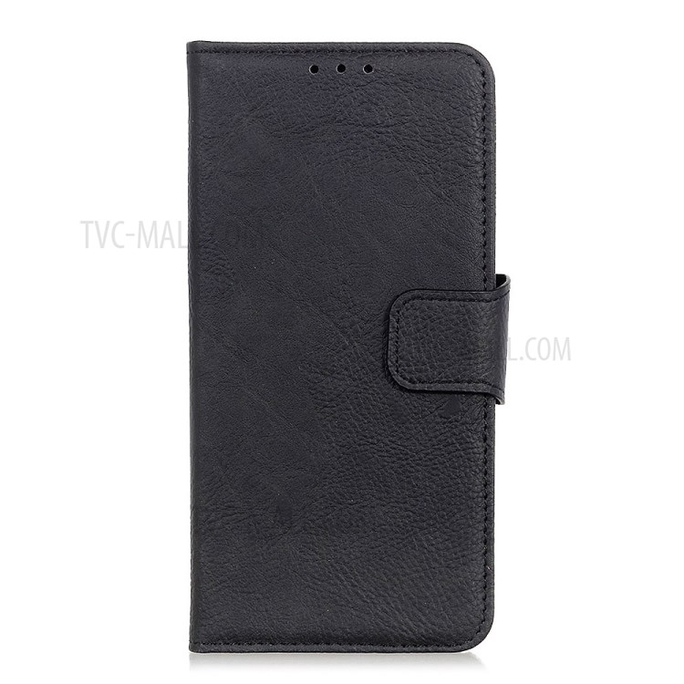 Litchi Skin with Wallet Leather Stand Case for Huawei Y8p/Enjoy 10s - Black-4