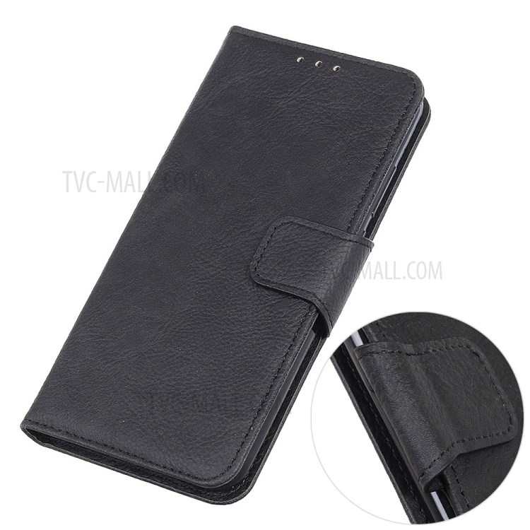 Litchi Skin with Wallet Leather Stand Case for Huawei Y8p/Enjoy 10s - Black-5