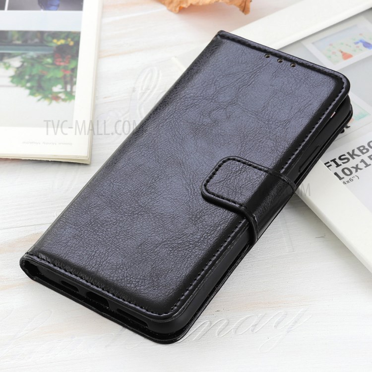 Crazy Horse Leather Case Protective Shell for Huawei Y8p/Enjoy 10s - Black-10