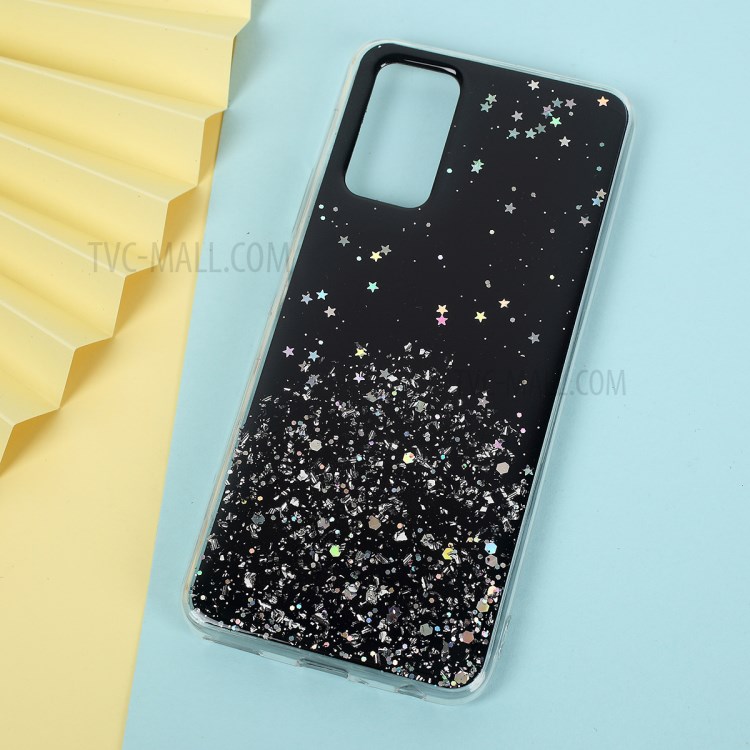 Glitter Sequins Inlaid Style TPU Stylish Case for Huawei Honor 30S - Black-1