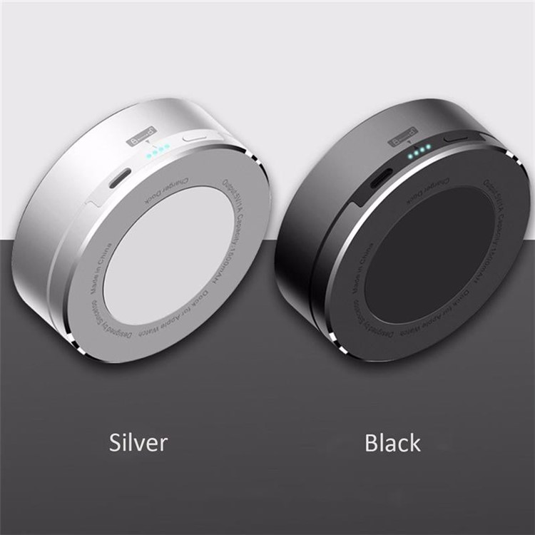 3 in 1 Aluminium Alloy Charging Dock + Power Bank + Storage Case for Apple Watch - Silver Color-9