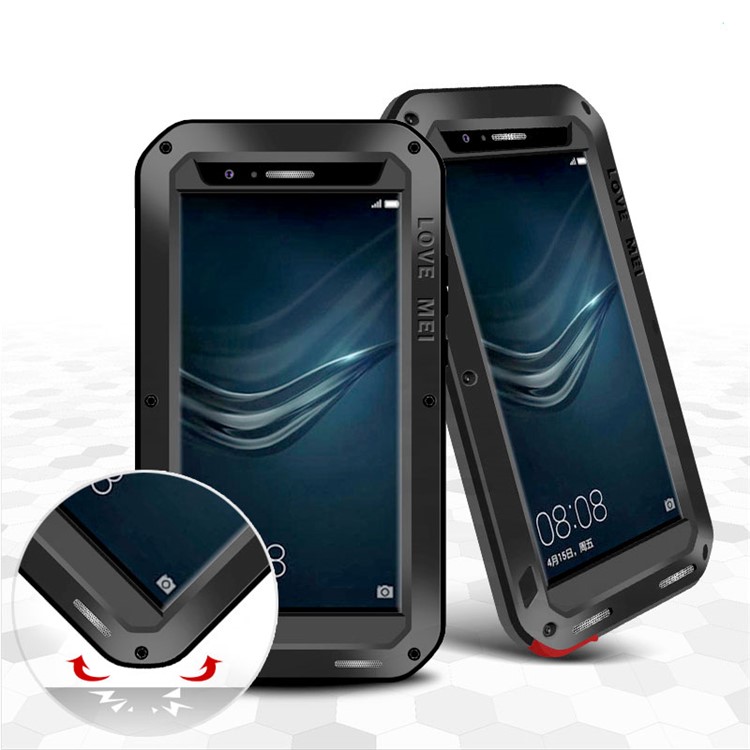 LOVE MEI for Huawei P9 Plus Powerful Shockproof Dropproof Dustproof Protection Case - Black-1