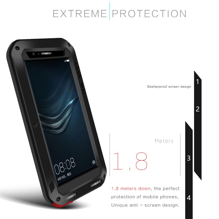 LOVE MEI for Huawei P9 Plus Powerful Shockproof Dropproof Dustproof Protection Case - Black-10