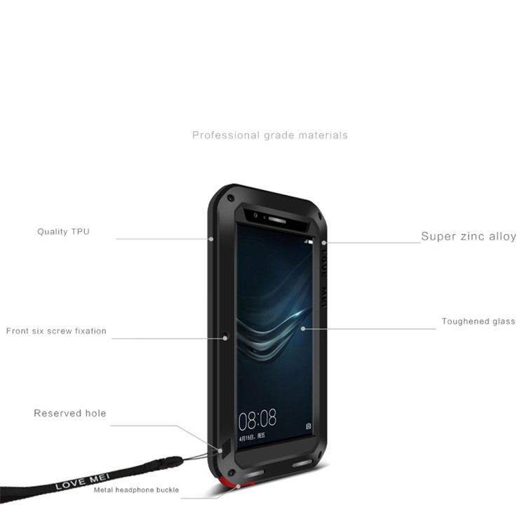 LOVE MEI for Huawei P9 Plus Powerful Shockproof Dropproof Dustproof Protection Case - Black-2
